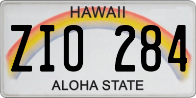 HI license plate ZIO284