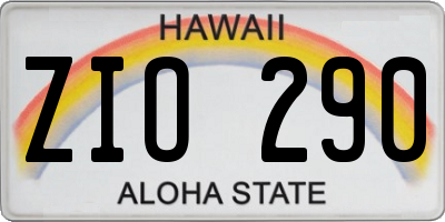 HI license plate ZIO290