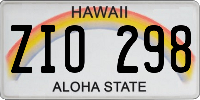 HI license plate ZIO298