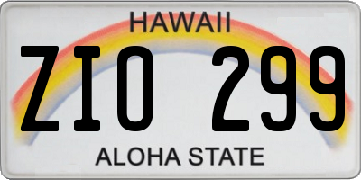 HI license plate ZIO299