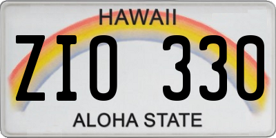 HI license plate ZIO330