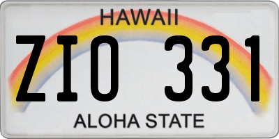 HI license plate ZIO331