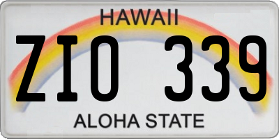 HI license plate ZIO339