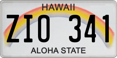 HI license plate ZIO341