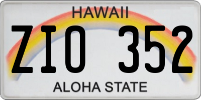 HI license plate ZIO352