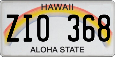 HI license plate ZIO368