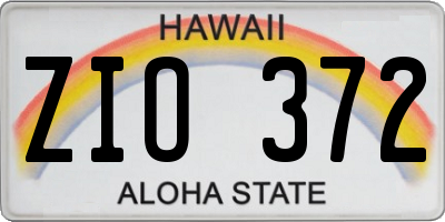 HI license plate ZIO372