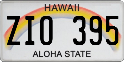 HI license plate ZIO395