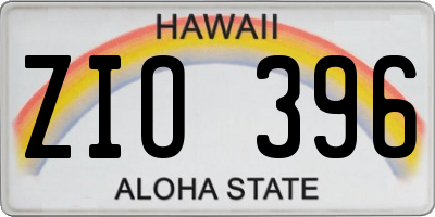 HI license plate ZIO396