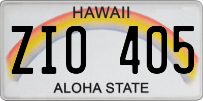 HI license plate ZIO405