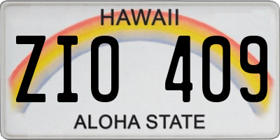 HI license plate ZIO409
