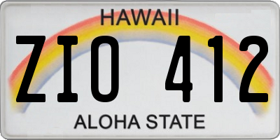 HI license plate ZIO412