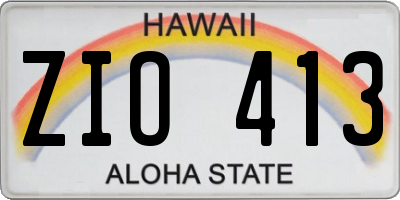 HI license plate ZIO413