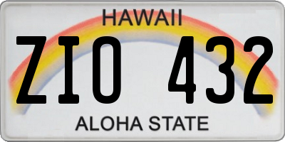 HI license plate ZIO432