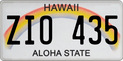 HI license plate ZIO435