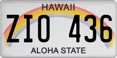 HI license plate ZIO436