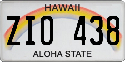 HI license plate ZIO438