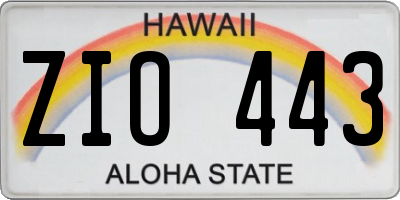 HI license plate ZIO443
