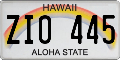 HI license plate ZIO445