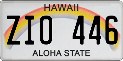 HI license plate ZIO446