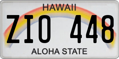 HI license plate ZIO448
