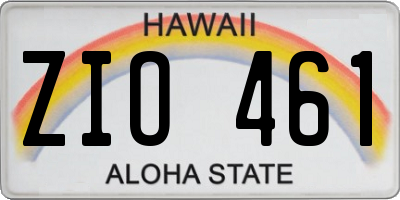 HI license plate ZIO461