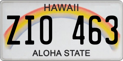 HI license plate ZIO463