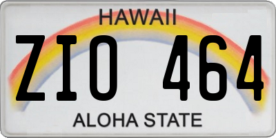 HI license plate ZIO464