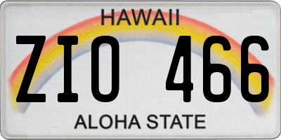 HI license plate ZIO466