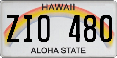 HI license plate ZIO480