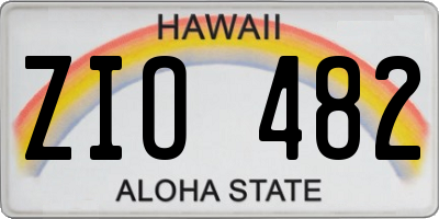 HI license plate ZIO482