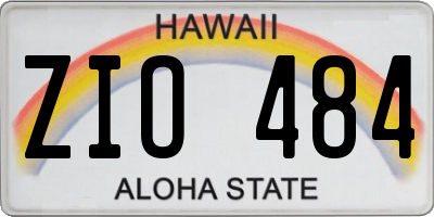 HI license plate ZIO484