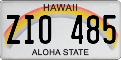 HI license plate ZIO485