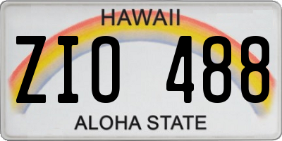 HI license plate ZIO488