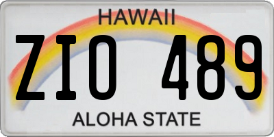 HI license plate ZIO489