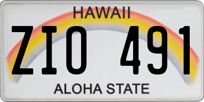 HI license plate ZIO491