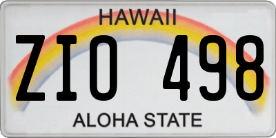 HI license plate ZIO498