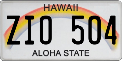 HI license plate ZIO504