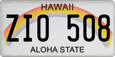 HI license plate ZIO508