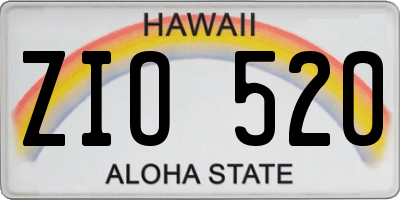HI license plate ZIO520