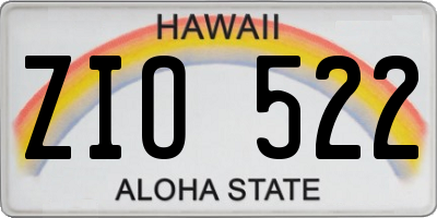 HI license plate ZIO522