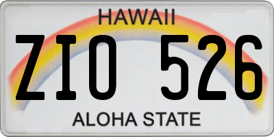 HI license plate ZIO526