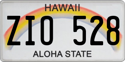 HI license plate ZIO528