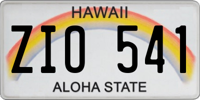 HI license plate ZIO541