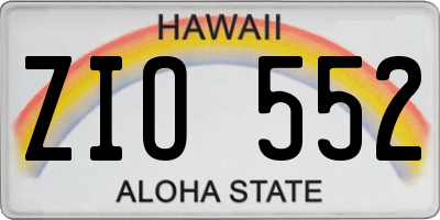 HI license plate ZIO552