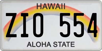 HI license plate ZIO554