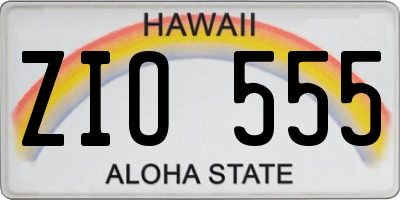 HI license plate ZIO555