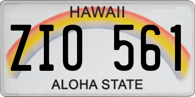 HI license plate ZIO561