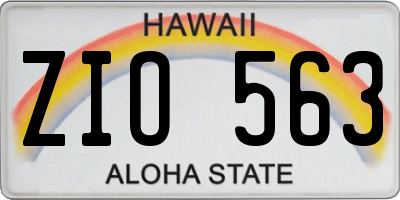 HI license plate ZIO563