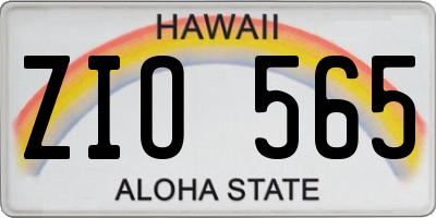 HI license plate ZIO565